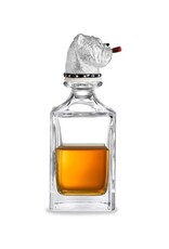 Deakin and Francis Bulldog Crystal Decanter silver OS