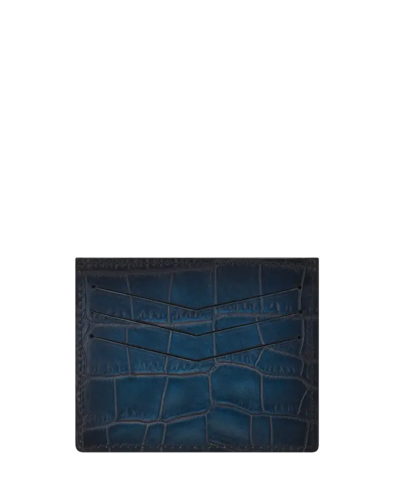 S.T.DUPONT CARD HOLDER BLUE ALLIGATOR