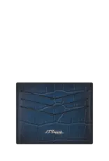 S.T.DUPONT CARD HOLDER BLUE ALLIGATOR