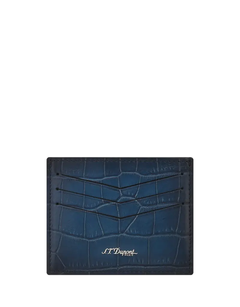 S.T.DUPONT CARD HOLDER BLUE ALLIGATOR