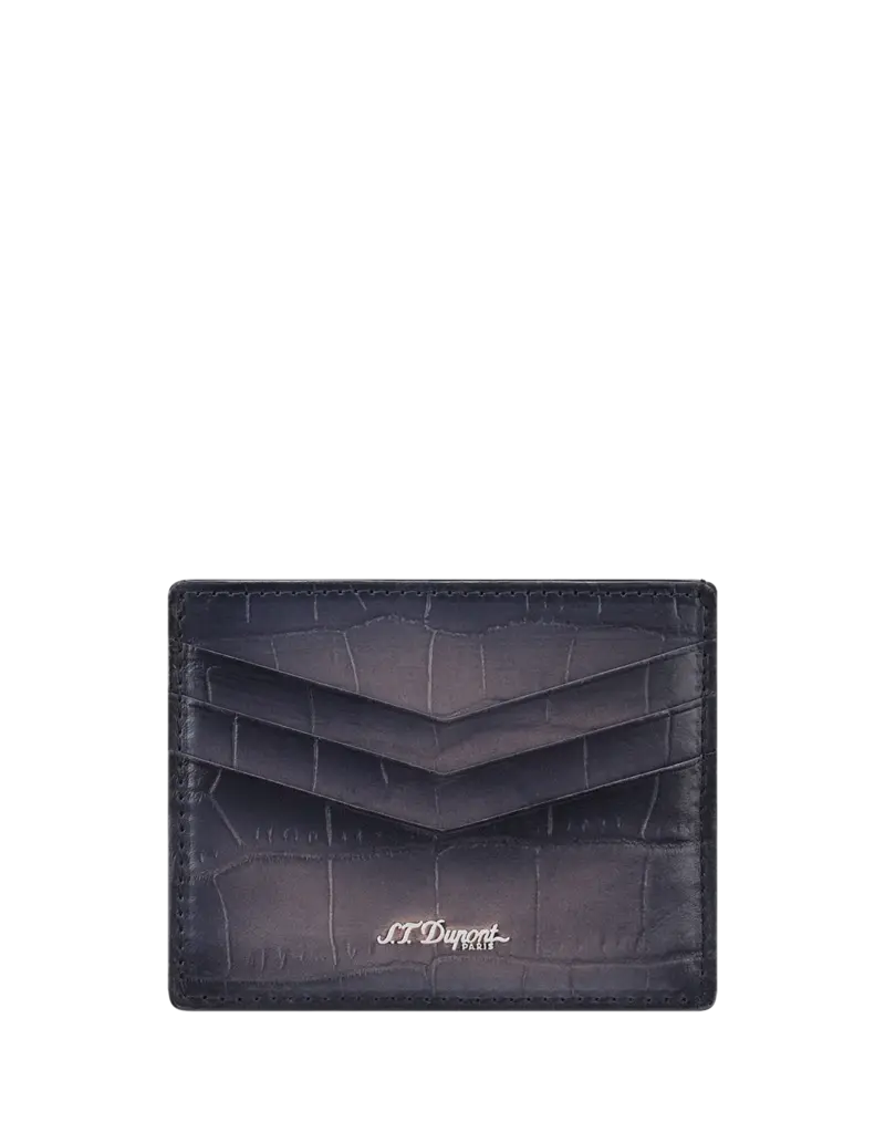 S.T.DUPONT CARD HOLDER BLACK ALLIGATOR