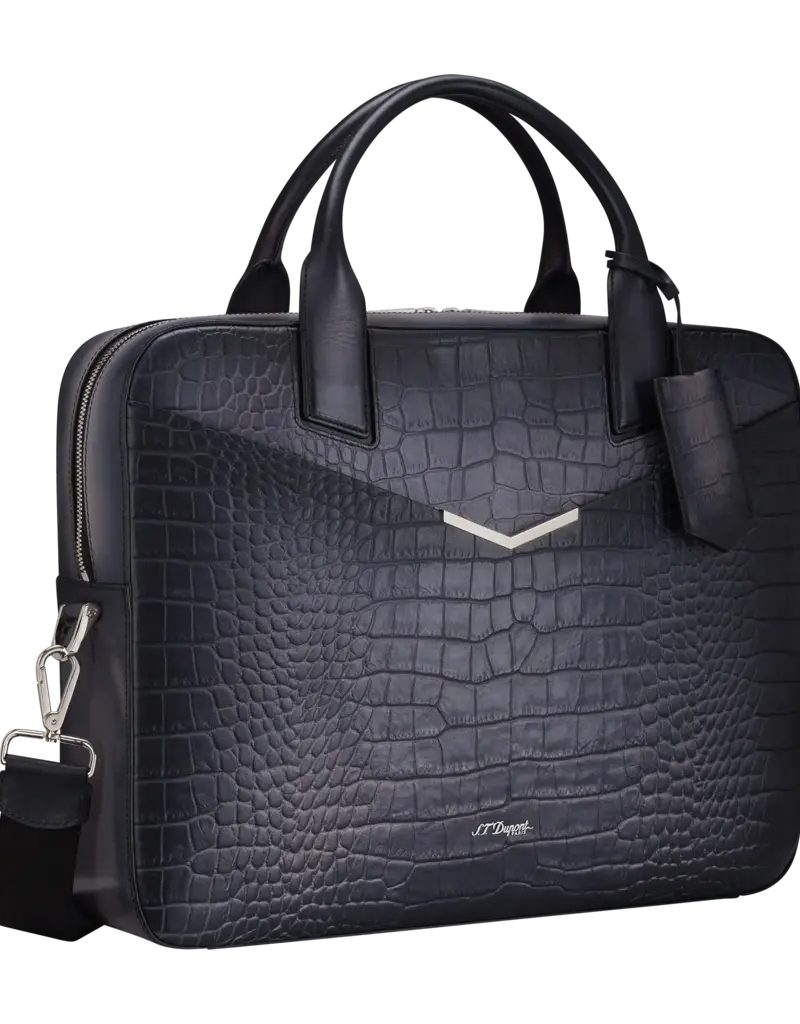 S.T.DUPONT BRIEFCASE BLACK ALLIGATOR