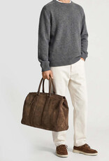 Suede Weekender Travel Bag Olive Brown