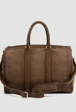 Suede Weekender Travel Bag Olive Brown
