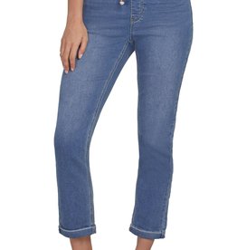 Tribal Tribal 7159O Audrey Mid Rise Straight Ankle Pull On Denim Jogger