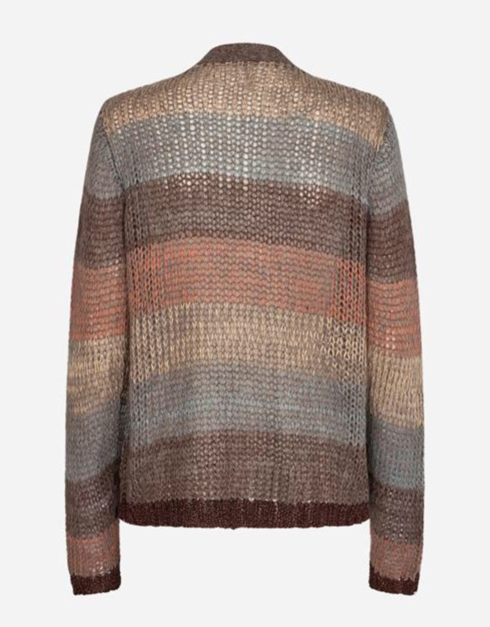 Soya Concept Soya Concept Tini 1 Knitted Mohair Blend Stripped Cardigan Sweater