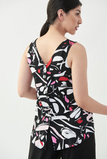 Joseph Ribkoff Joseph Ribkoff 221098 Sleeveless Jumpsuit with solid black bottom and floral  top