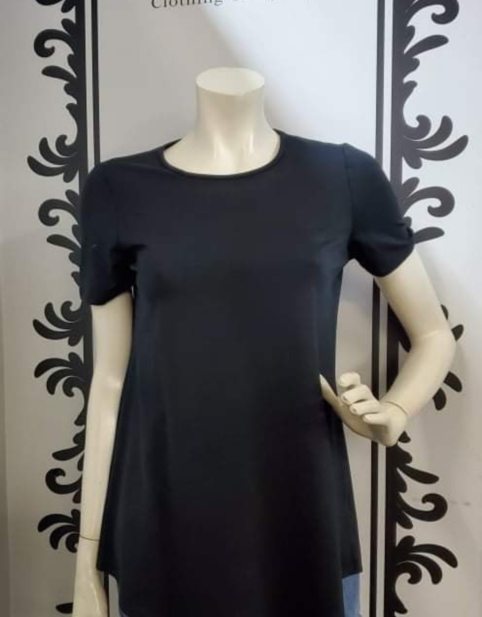 Pure Essence Pure Essence 210-4770 Bamboo Short Sleeve Top with Round Neckline