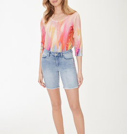 French Dressing Jeans FDJ 2544779 Olivia Shorts with Frayed Hem and Multi Colour Threading