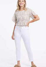 Tribal Tribal 7159O Audrey Mid Rise Straight Ankle Pull On Denim Jogger