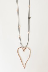 Caracol Adjustable cord necklace with large heart pendant