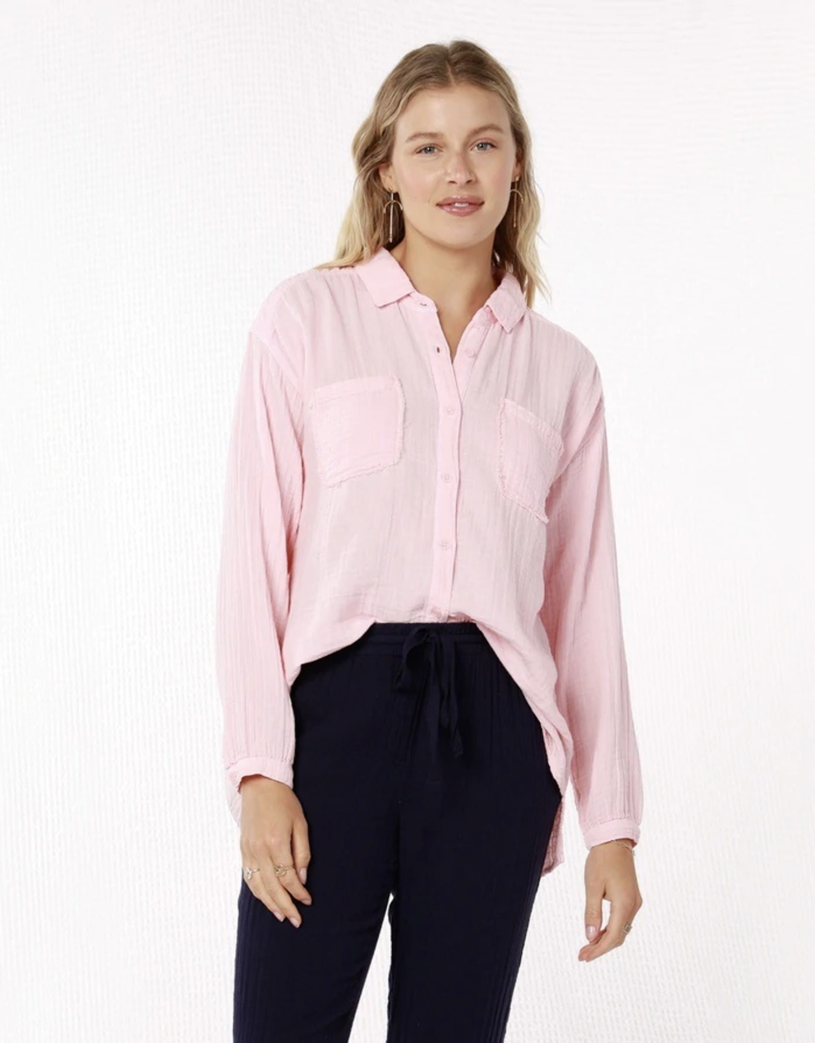 Mododoc Mododoc L0105 Long Sleeve Flowy Button Up Shirt