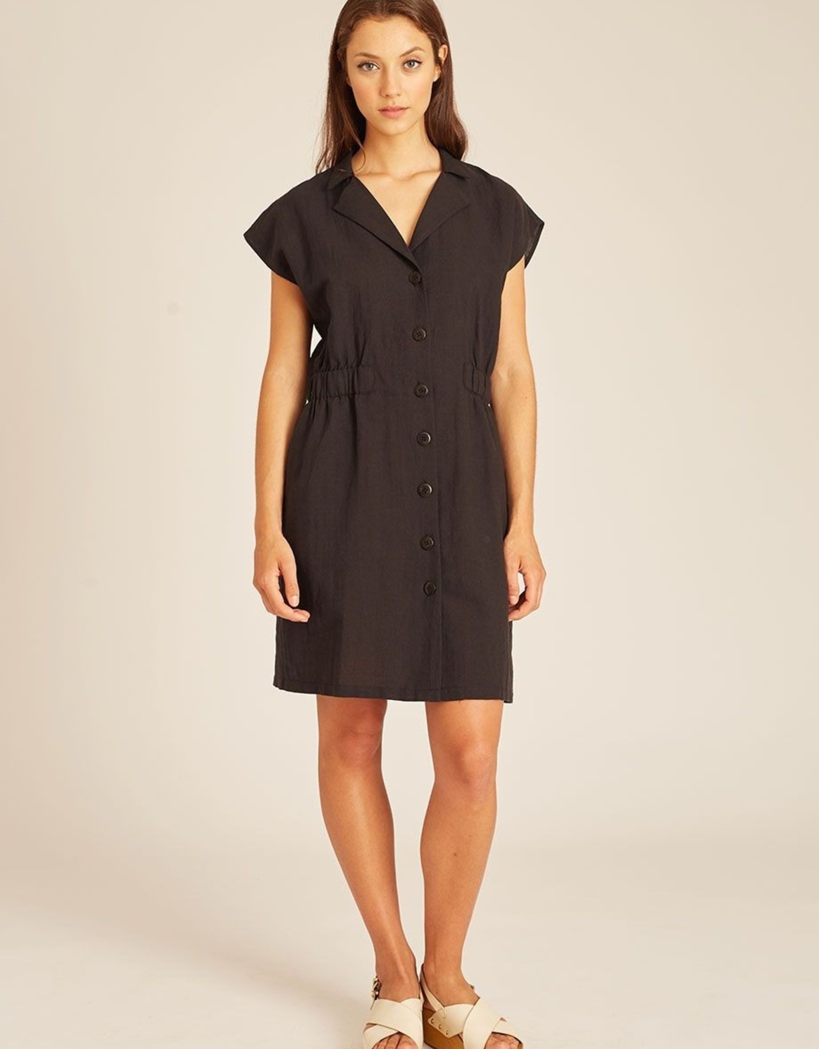 Pepaloves Pepaloves 110238 Ramie Short Button Down Dress With Short Sleeves