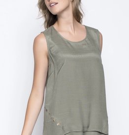 Picadilly Picadilly Button trimmed flare tank VM375