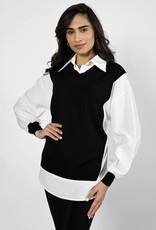 Frank Lyman Frank Lyman 223437U Long Sleeve Pullover Blouse with Faux Vest