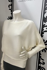 Ladies Knit Bat Sleeve Ribbed Boatneck Sweater 33/570