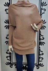 Slouch Neck Dolman Sleeve Tunic Sweater W00334