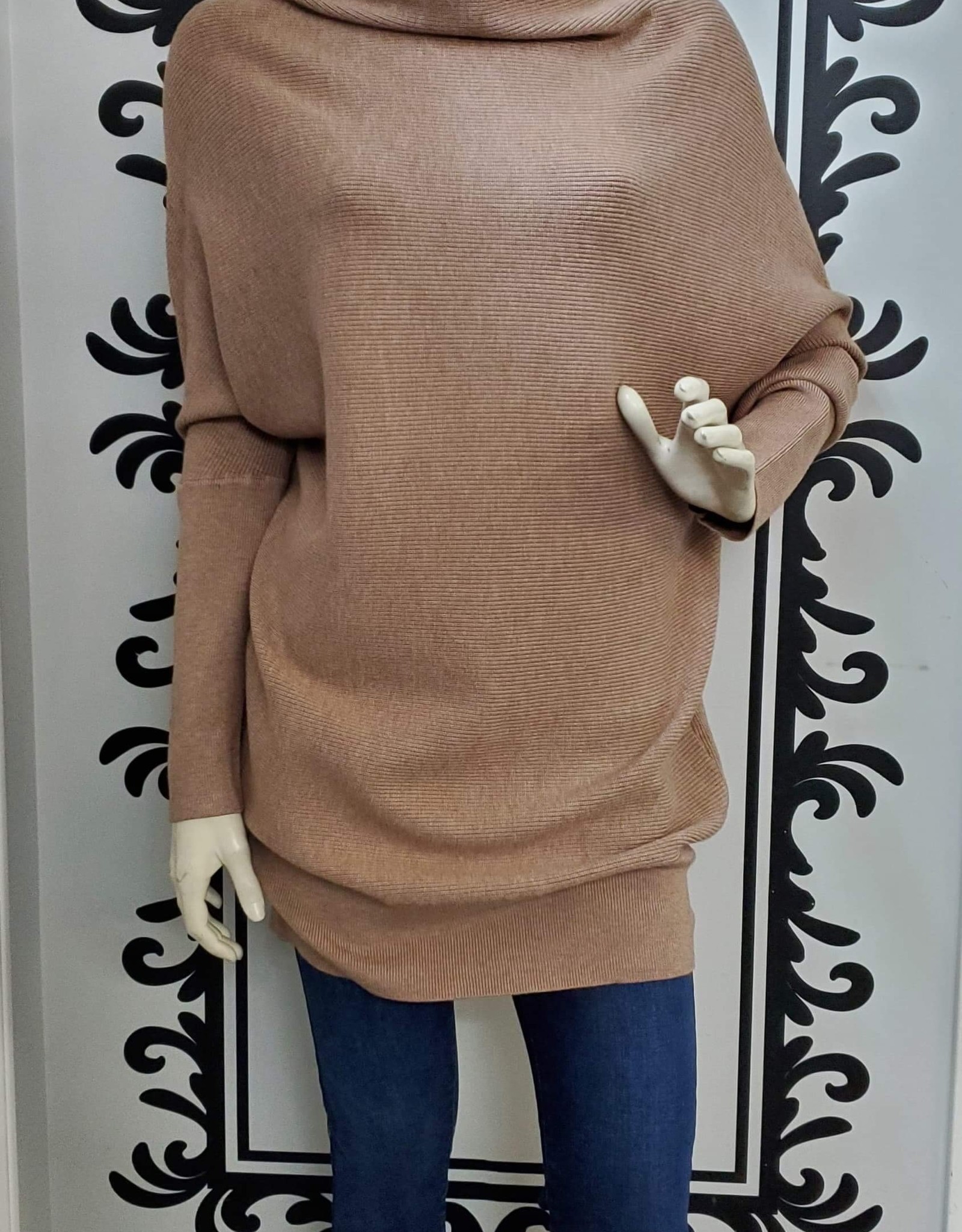 Slouch Neck Dolman Sleeve Tunic Sweater 