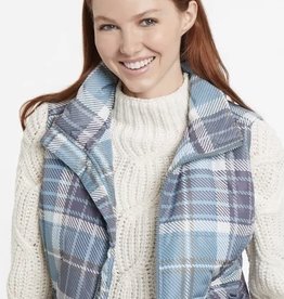 Tribal Tribal 7602O Printed Plaid Puffer Zip Up Vest with Pockets