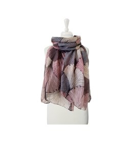 Caracol Caracol 6137 Lightweight Colourful Big Leaves Print Scarf