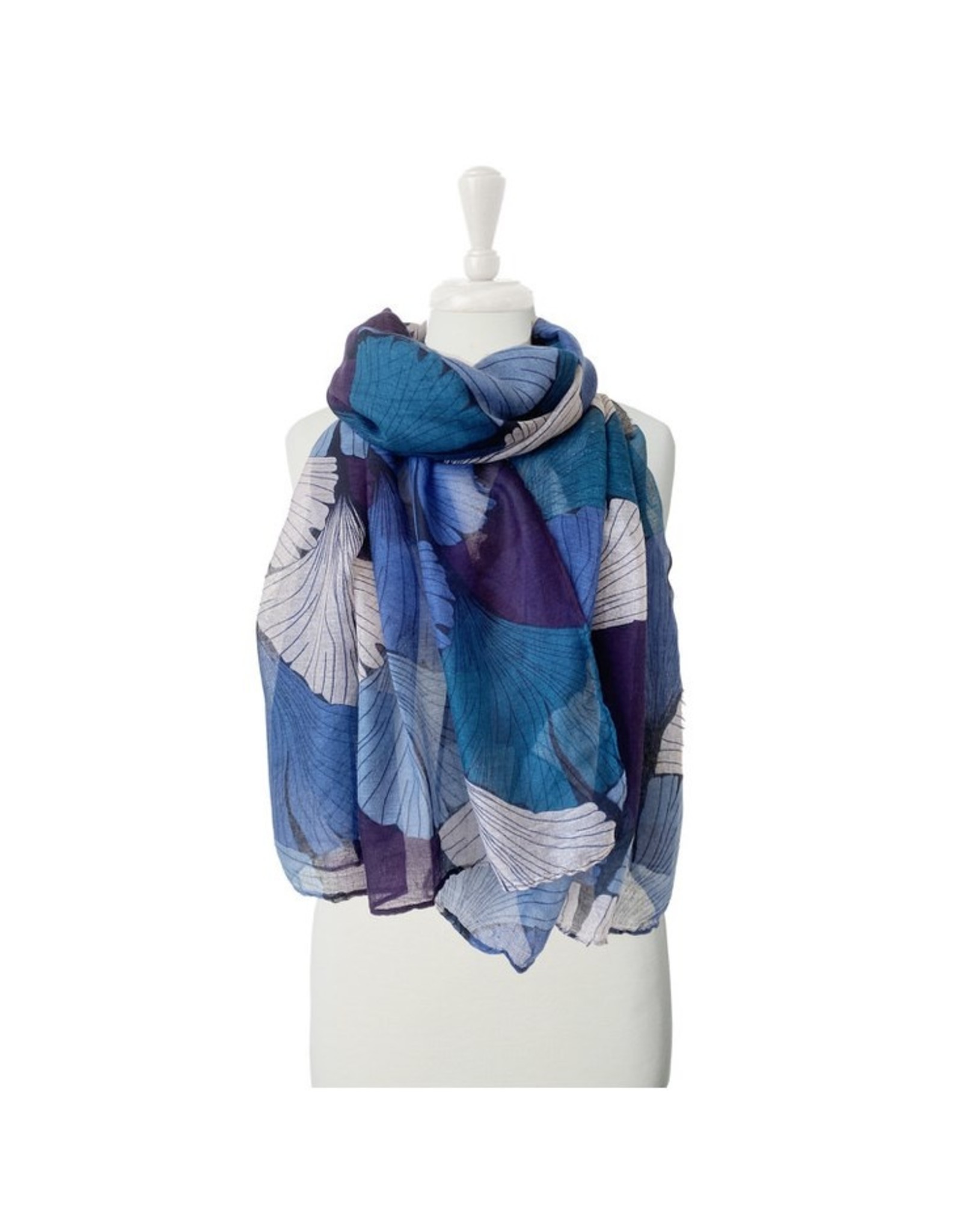 Caracol Caracol 6137 Lightweight Colourful Big Leaves Print Scarf