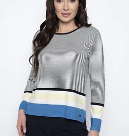 Picadilly Picadilly Uk274td Round Neck Stripe Sweater