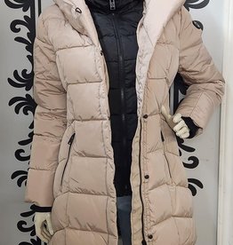 Point Zero Point Zero 8958566 Contrast Puffer Coat With Hood and Inner Vest
