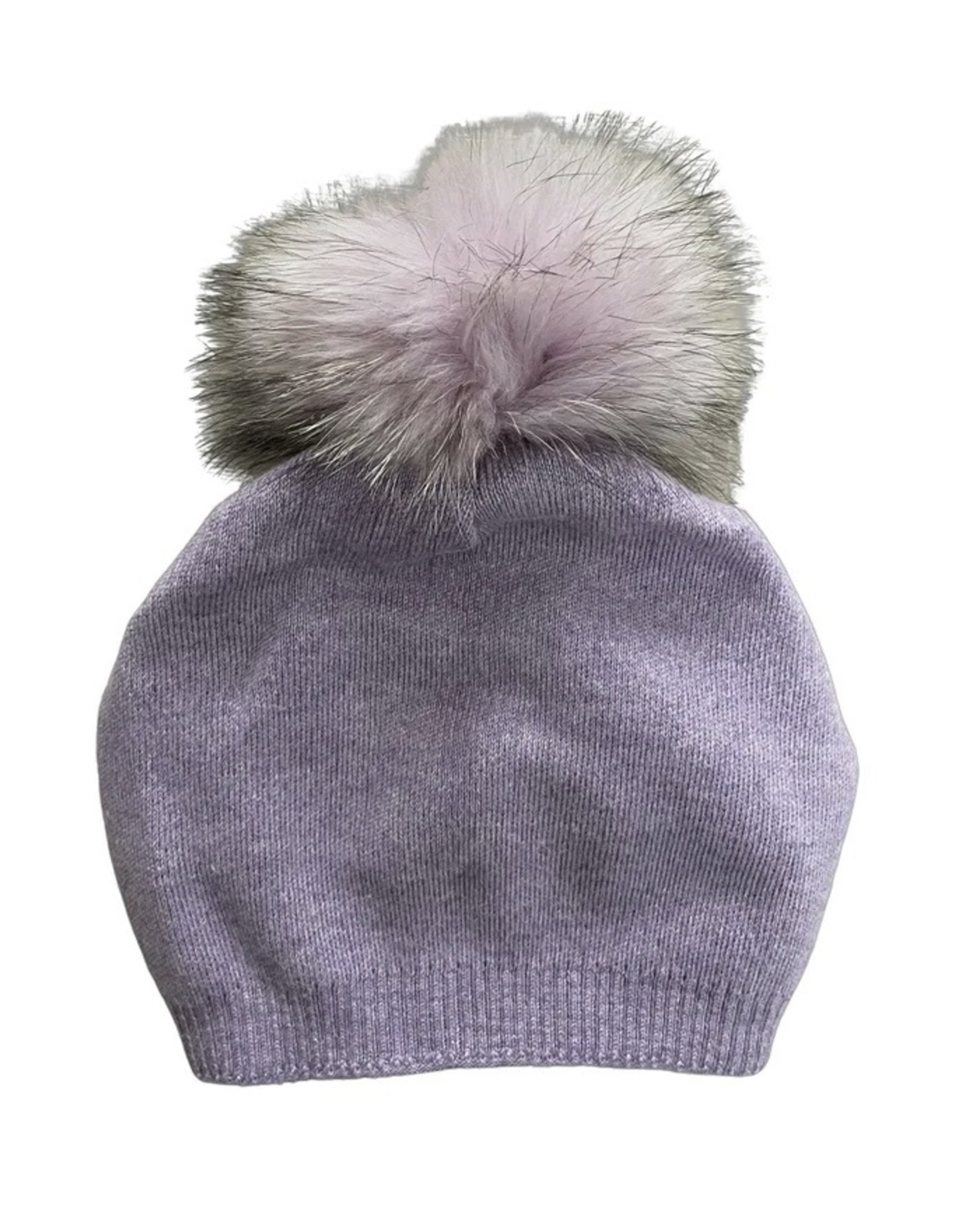 Evelyn Beanie with Faux Fur Removable Pom Pom
