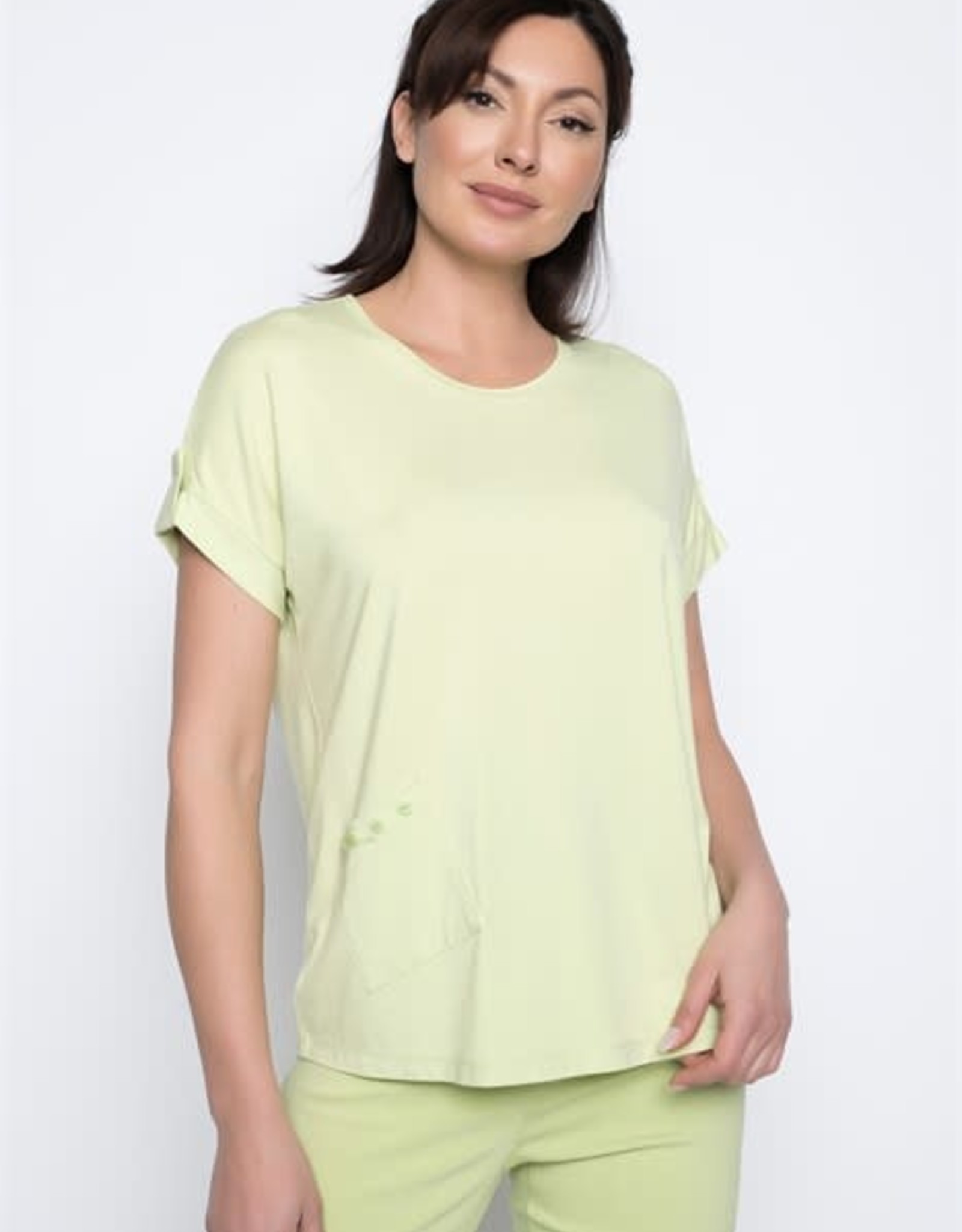 Picadilly Picadilly UR294 1-Pocket Top with Button Detail