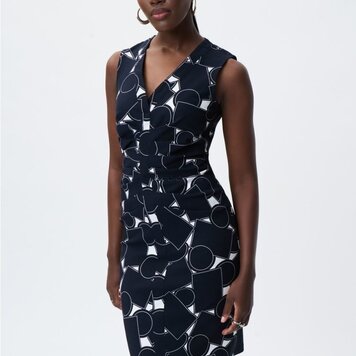 Joseph Ribkoff Joseph Ribkoff v-neck sleeveless dress with middle ruching 231013