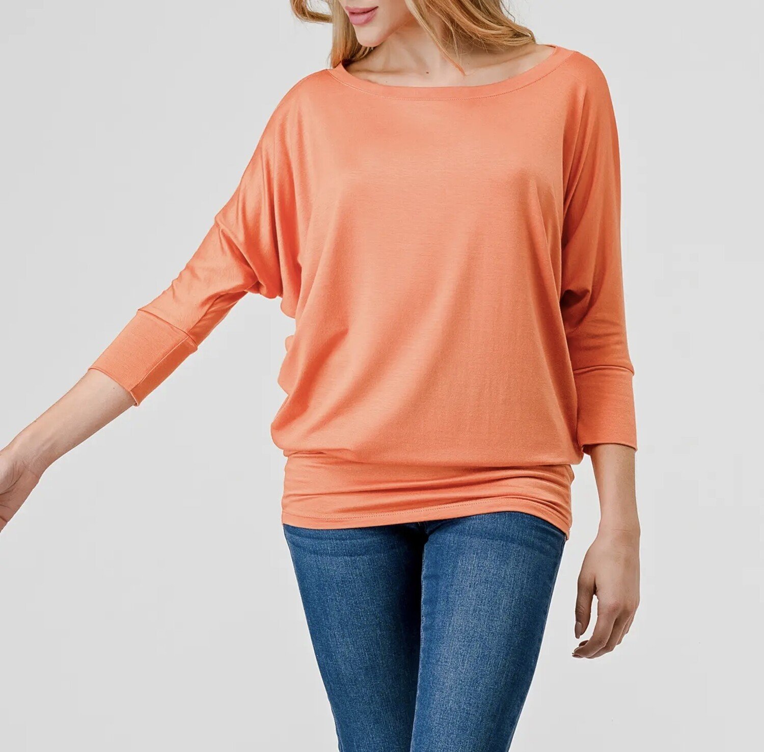 2503 Loose Fit 3/4 Sleeve Top - Main Street Clothing Company