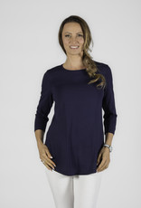 Pure Essence Pure Essence 210-4769 Bamboo Knit Crew Neck 3/4 Sleeve Top