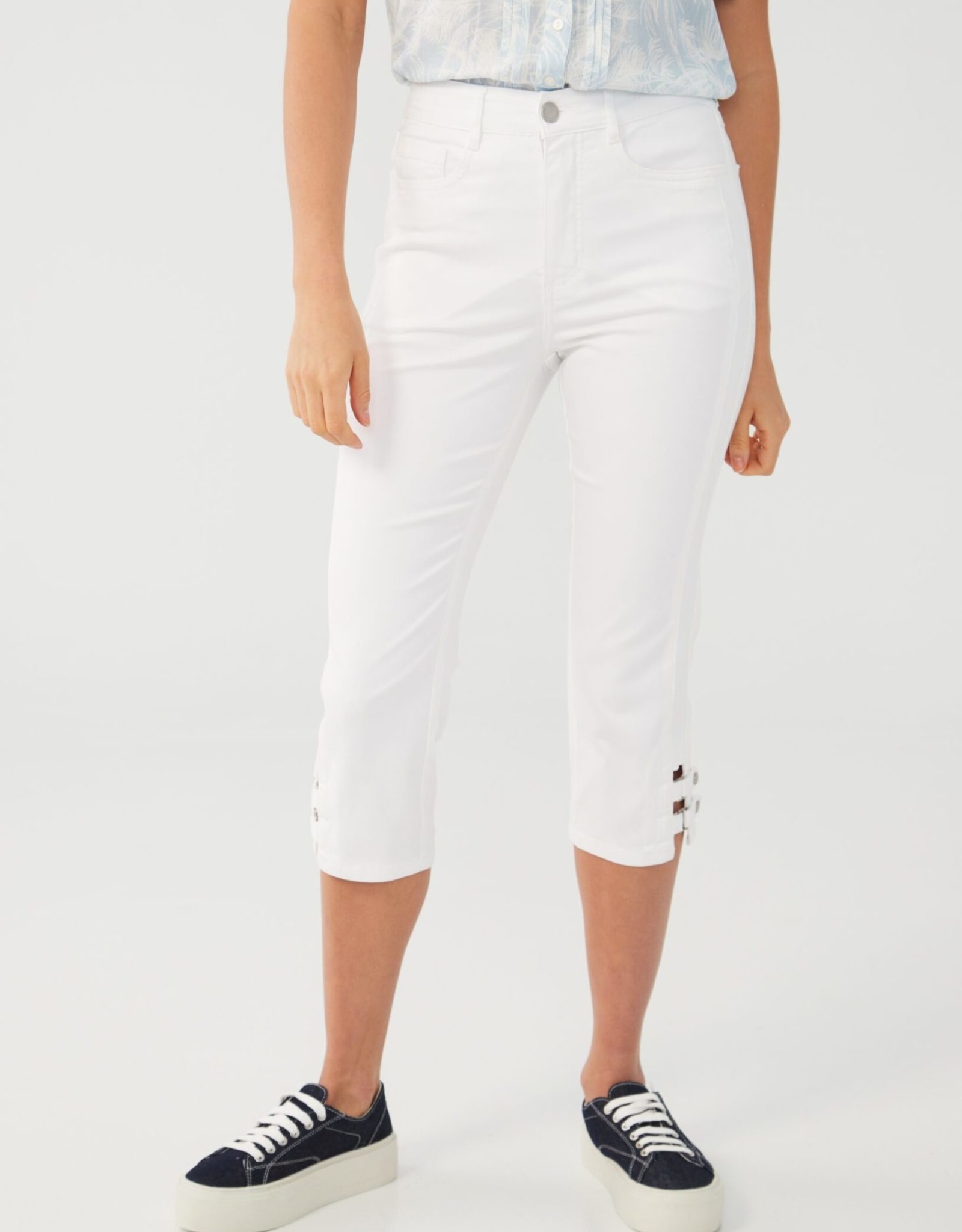 French Dressing Jeans FDJ 6797511 Suzanne High Rise Capri with Snap Details