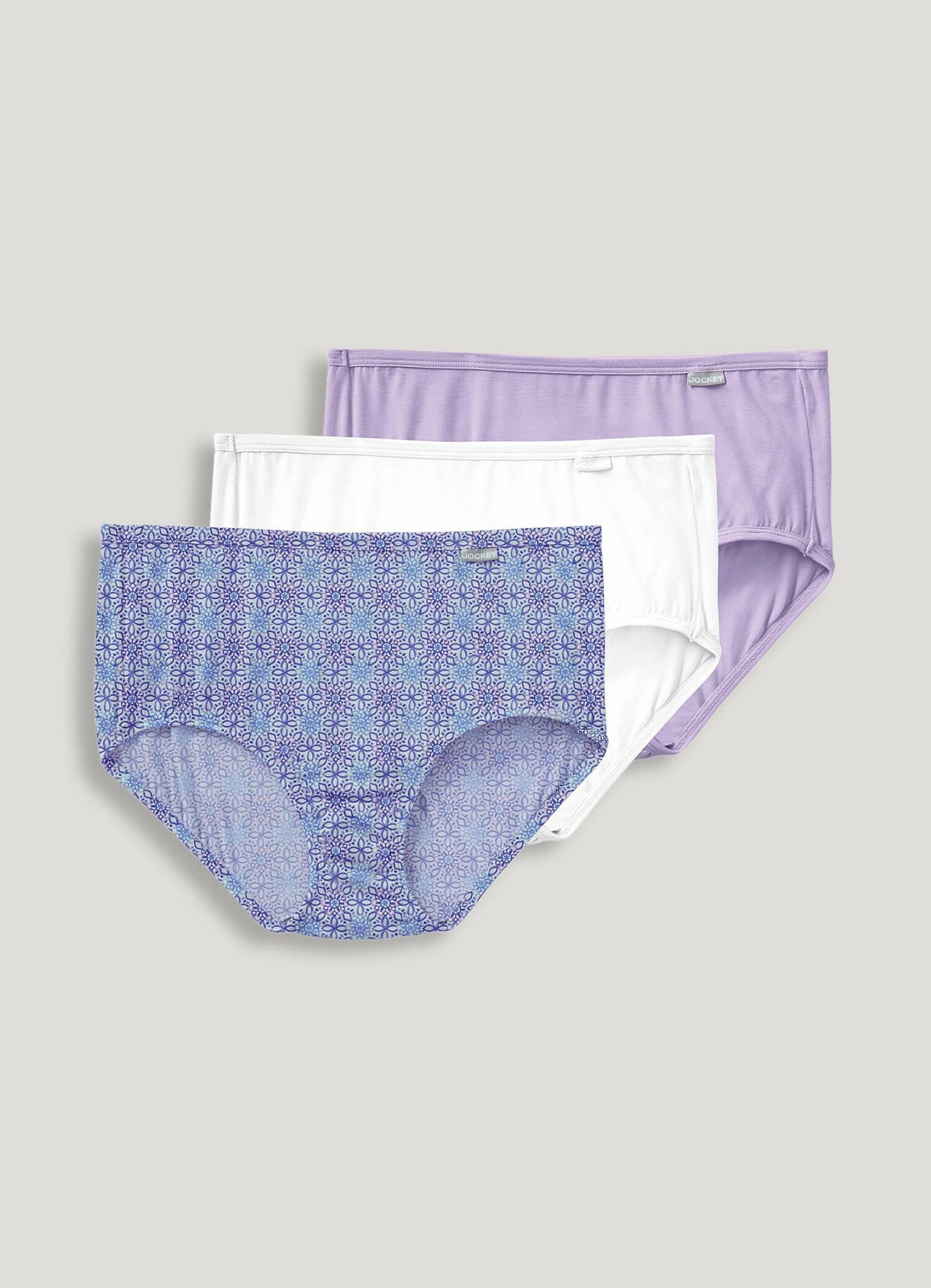 3 Pack Jockey Smooth Effects French Cut Panty Briefs 1740, 6 M Pink Purple  Green 