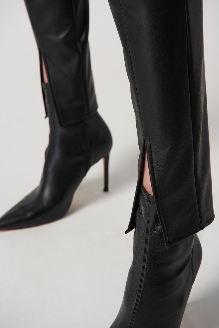 Joseph Ribkoff Joseph Ribkoff Faux Leather Slim Fit Pull on Pants 234148