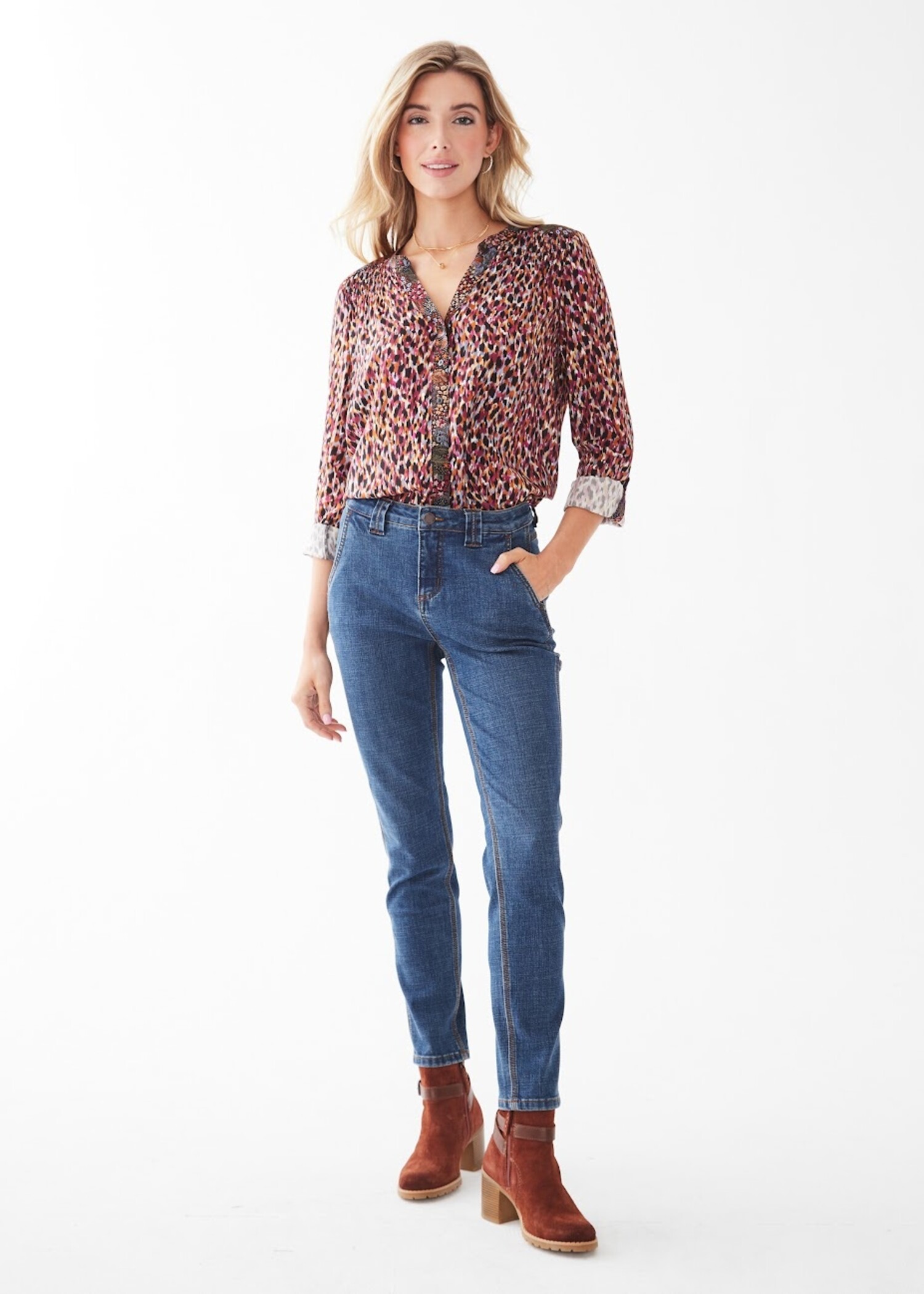 french dressing jeans Olivia Cuffed Wide Leg Denim, Light Wash seam detail and a retro inspired wide leg French Dressing Jeans Inc. Returns
