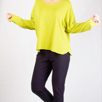Pure Essence Pure Essence Long Sleeve Boat Neck Top 112-4910