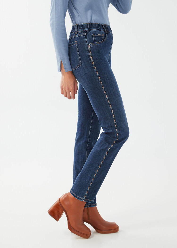French Dressing Jeans French Dressing Pull On Straight Leg Jeans W/ Jewel Detail 2255669