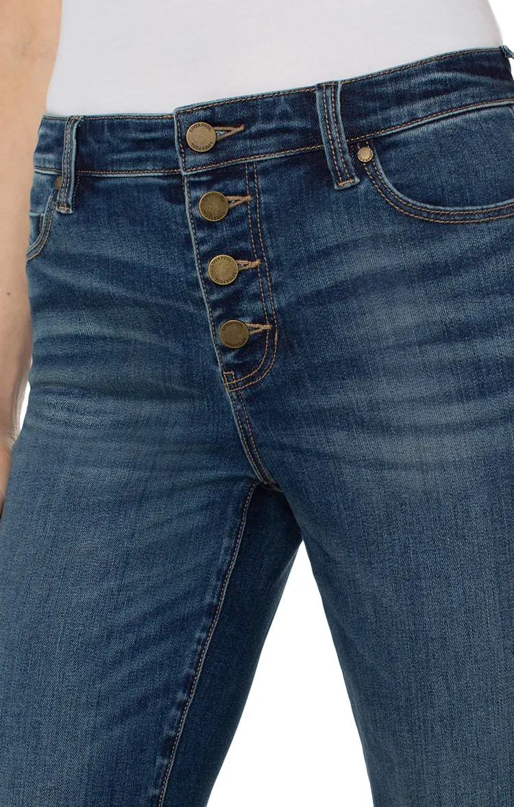 Liverpool Liverpool Kennedy Straight Jean W/ Exposed Button Fly LM3134VK