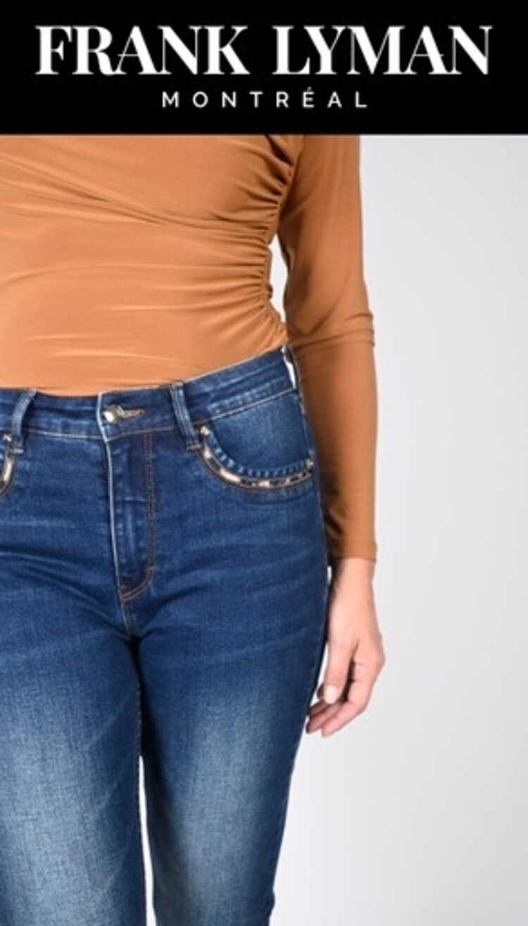 Frank Lyman Frank Lyman Jean w/ Zipper & Cheetah Print Details 233830U