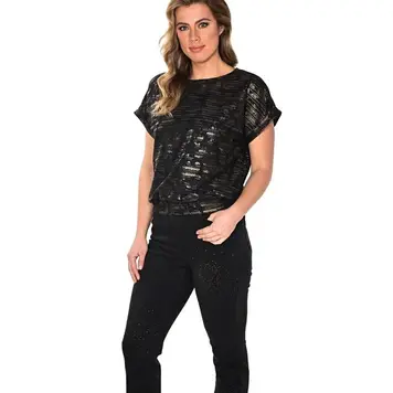 Frank Lyman Frank Lyman Woven Denim Pant W/ Fancy Jewel Detail 234127U
