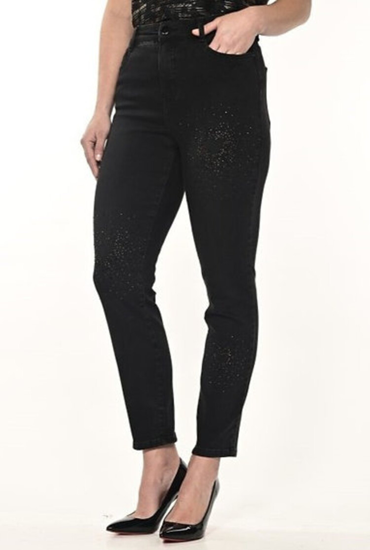 Frank Lyman Frank Lyman Woven Denim Pant W/ Fancy Jewel Detail 234127U