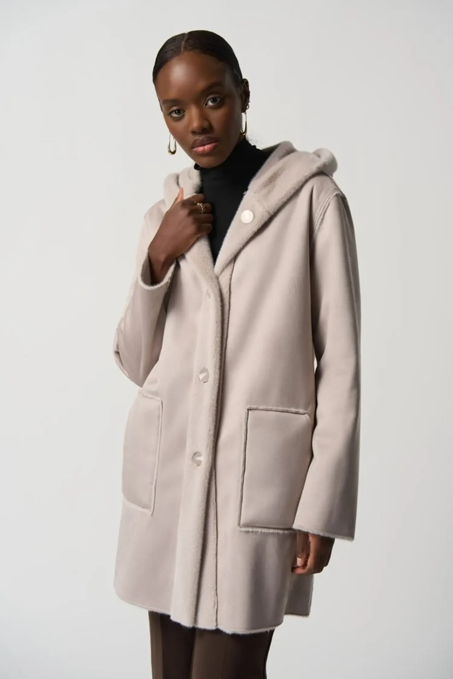 Joseph Ribkoff Faux Fur Hooded Vest – Classic Boutique
