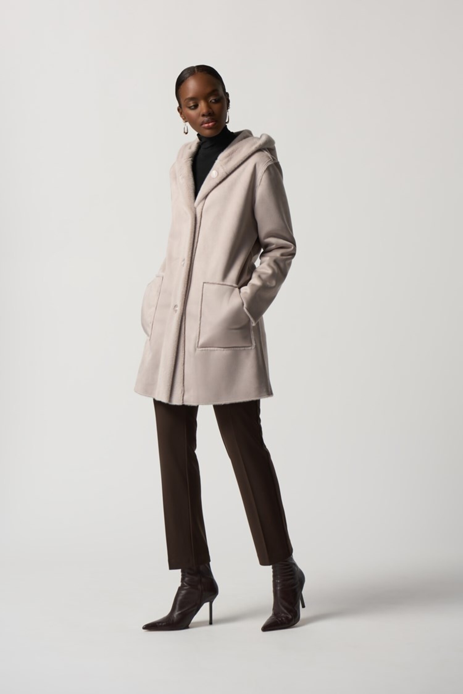 Joseph Ribkoff Faux Fur Hooded Vest – Classic Boutique