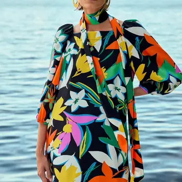 Joseph Ribkoff Joseph Ribkoff Floral Print Satin Dress 241251