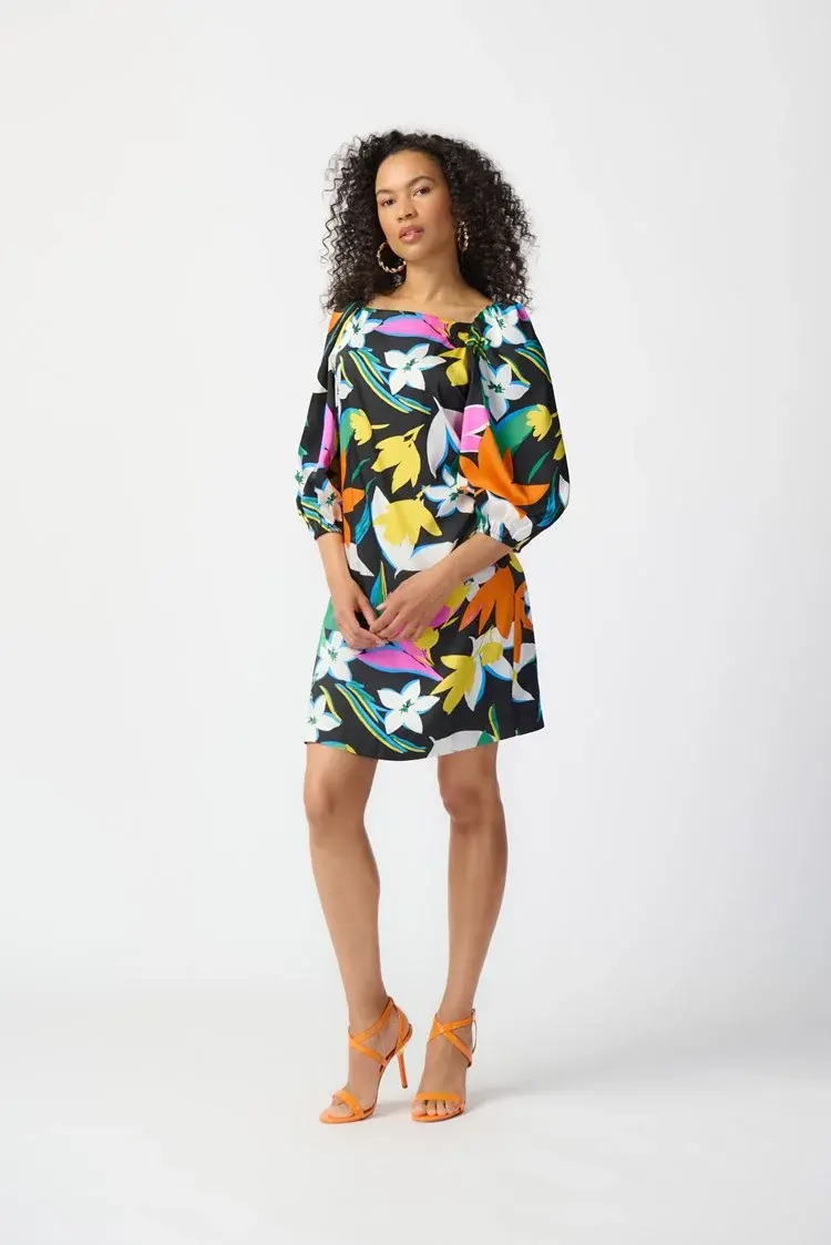 Joseph Ribkoff Joseph Ribkoff Floral Print Satin Dress 241251