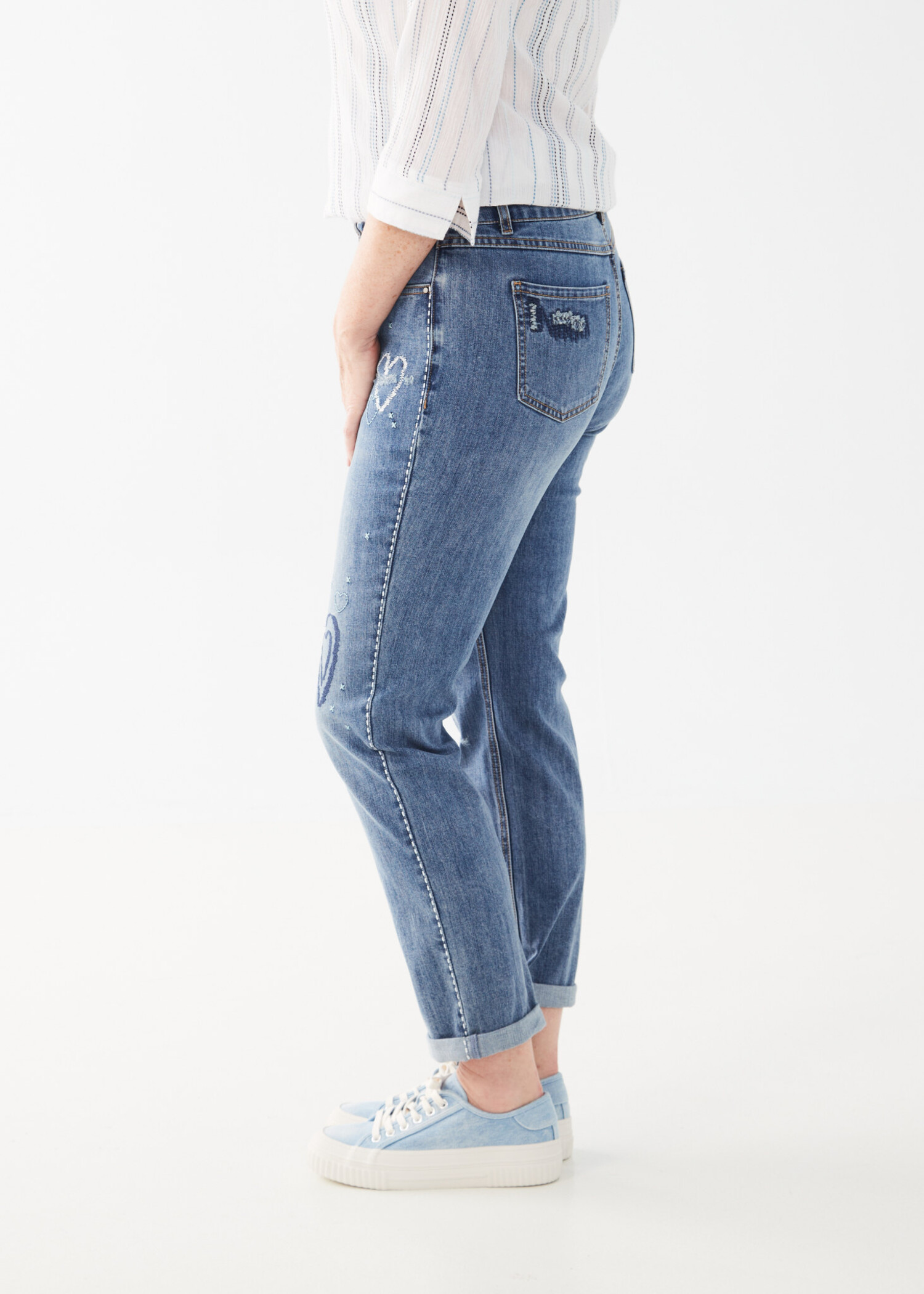 D. Jeans Plus Recycle Cuffed Girlfriend Ankle Jeans - ShopStyle