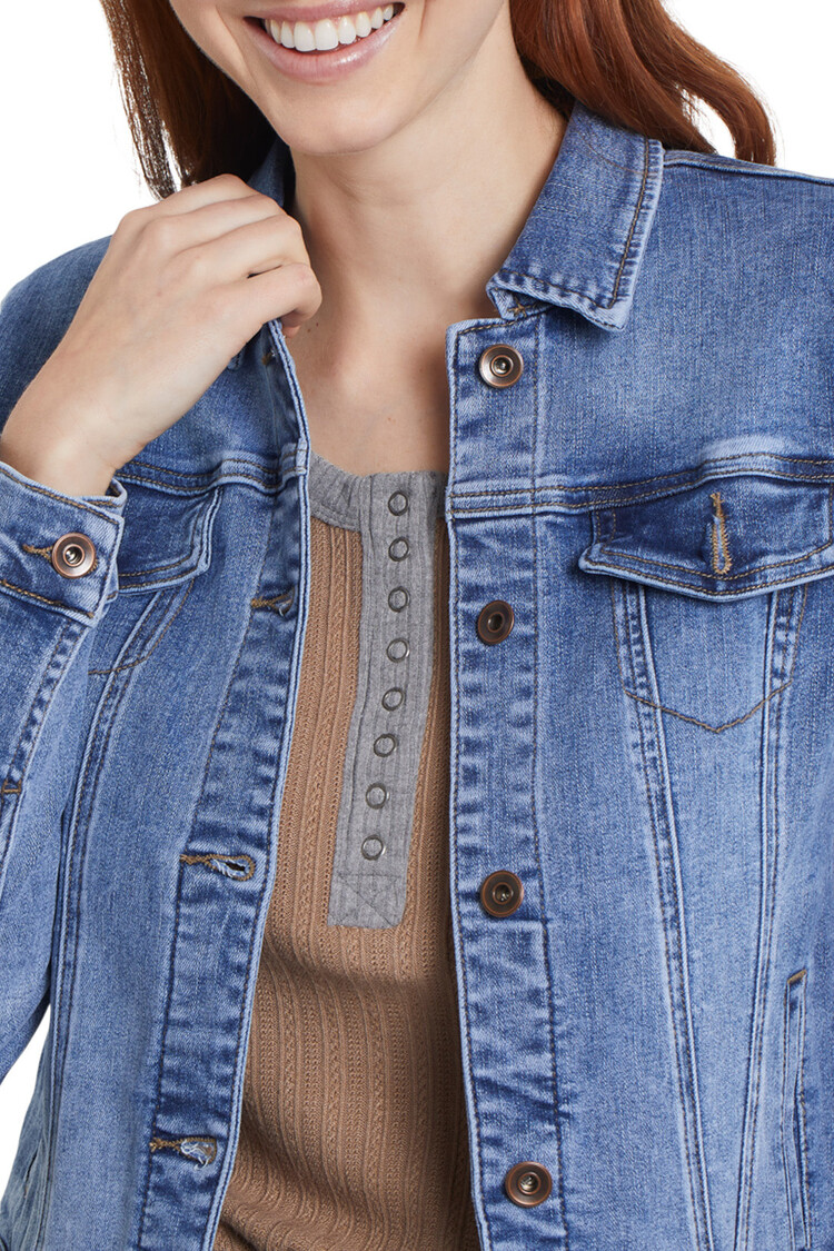 Tribal Tribal 7574O Classic Denim Jacket with Pockets