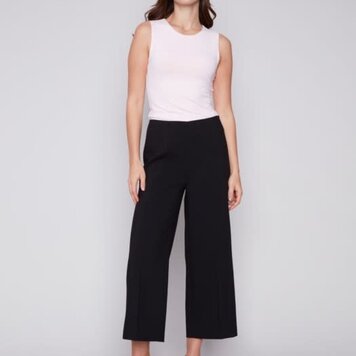 Charlie B Charlie B C5494 Wide Leg Crop Pants with Side Zipper