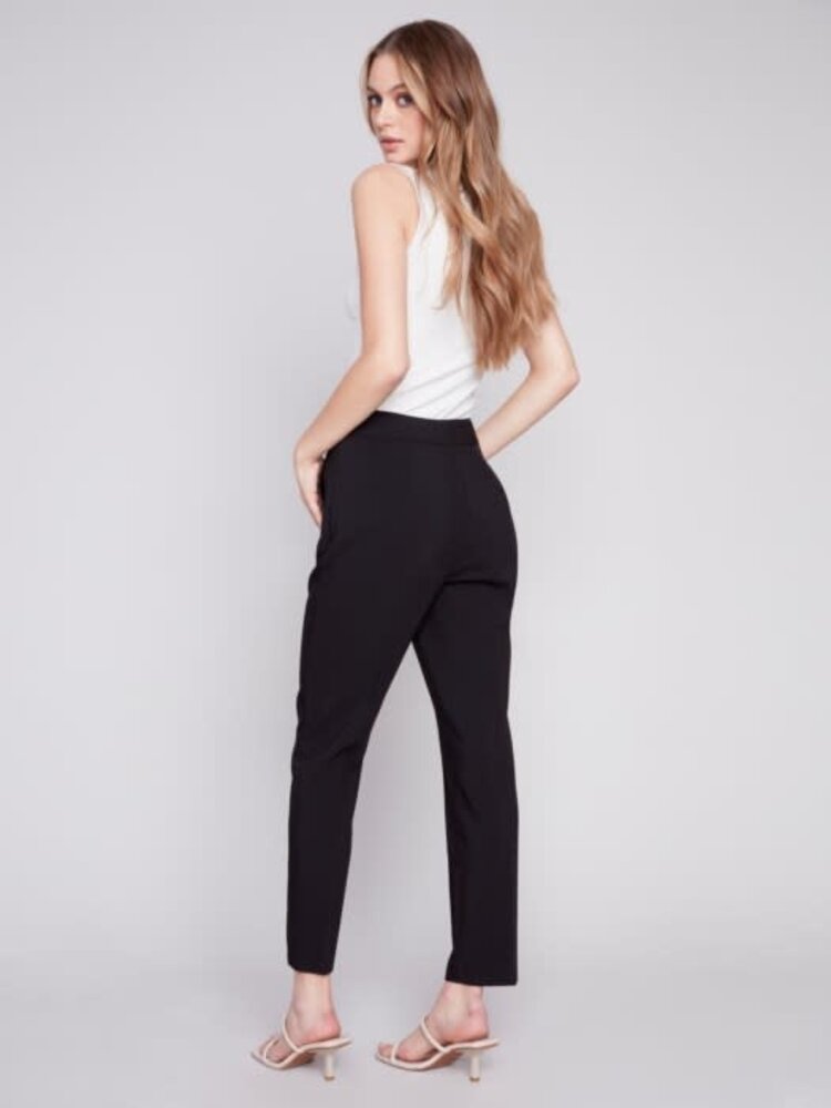 Charlie B Charlie B C5495 Solid Cropped Pants with Welt Pockets